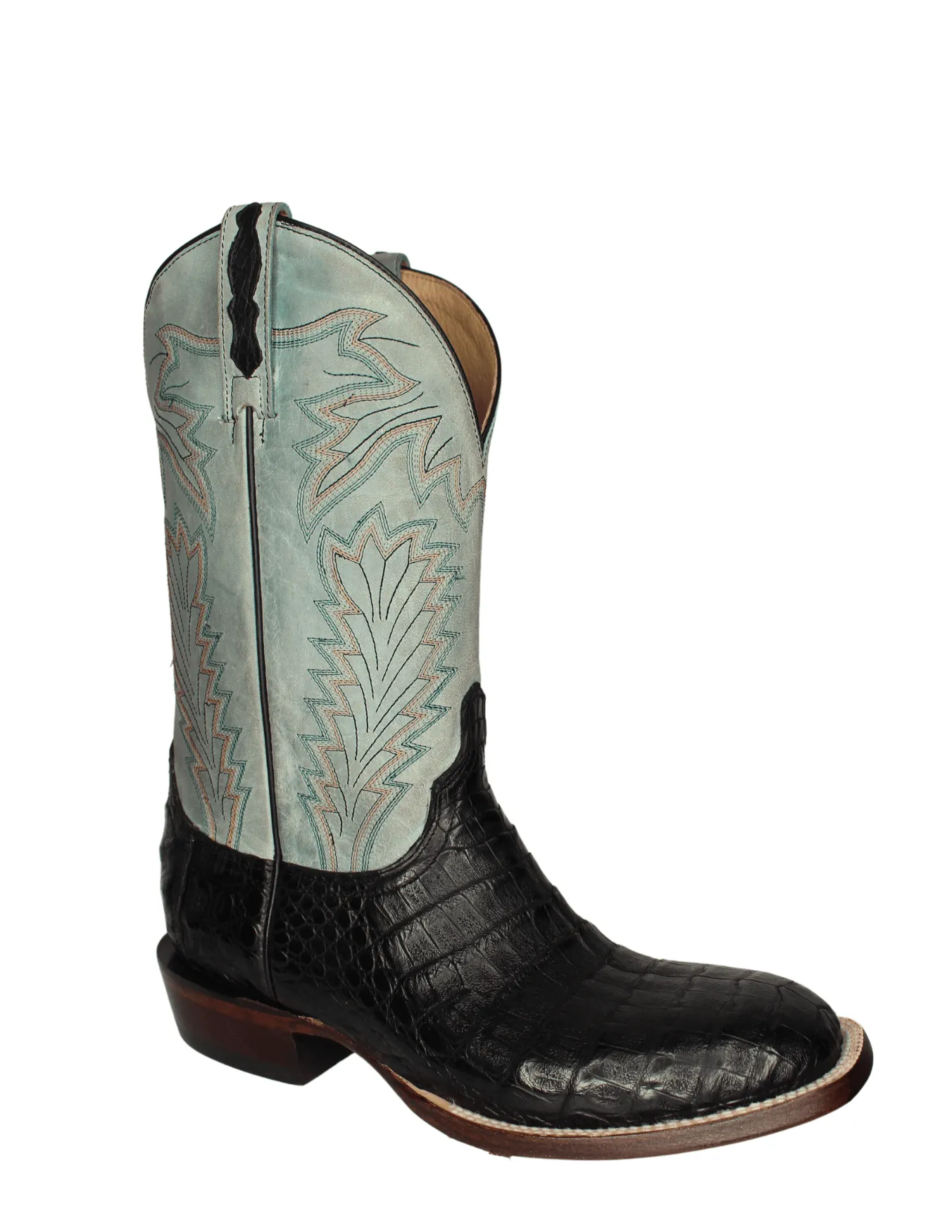 Lucchese Mens Black Caiman Belly  Boots