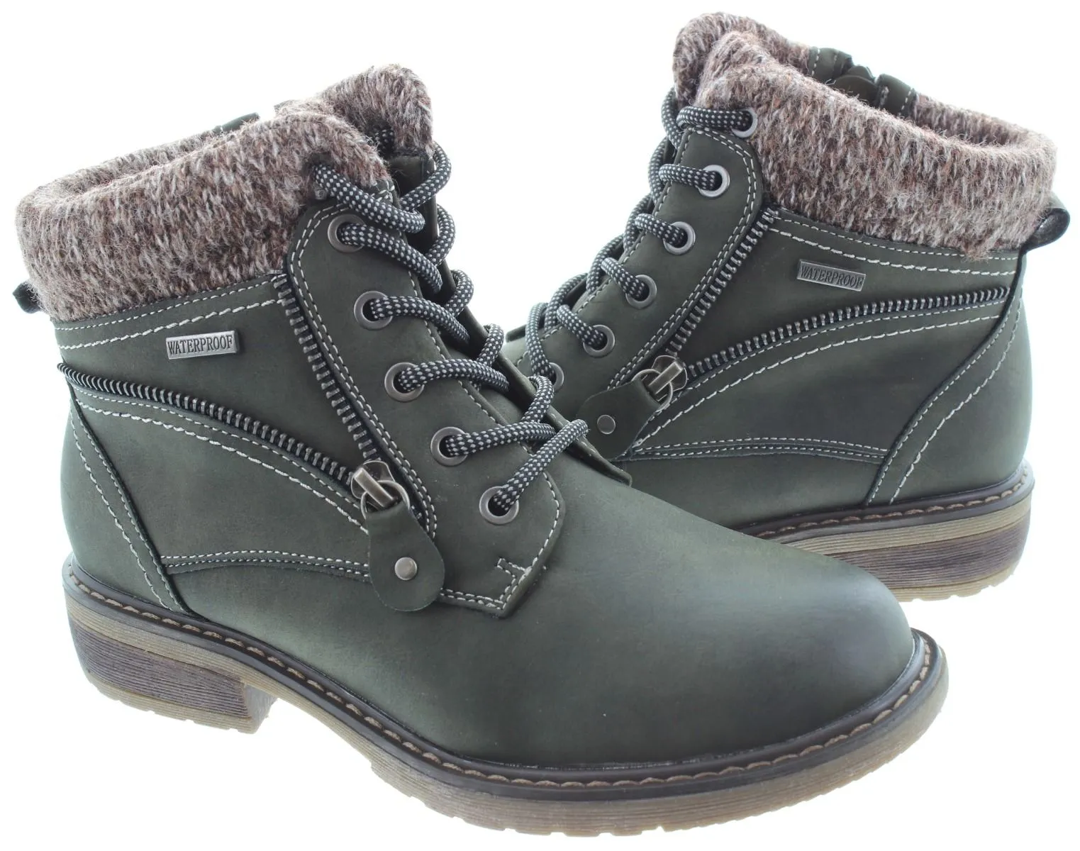 LUNAR Ladies GLB090 Benson Waterproof Boots In Olive