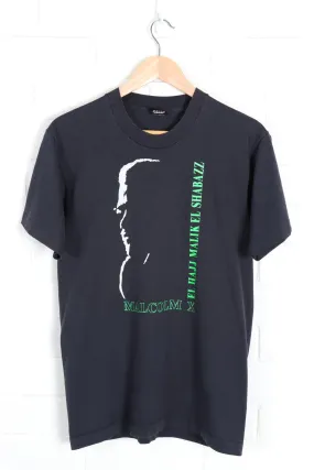 Malcolm X Silhouette 'El Hajj Malik El Shabazz' Fluro Green Print Tee (M-L)