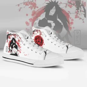 Mangekyou Sharingan Madara Naruto High Top Converse Snakers Canvas Anime Shoes