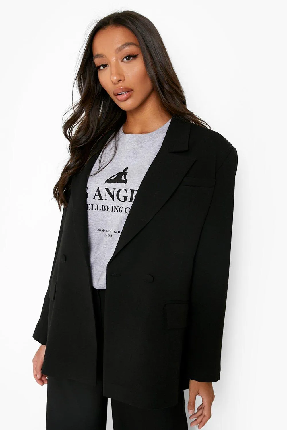 Marl Boxy Tailored Blazer