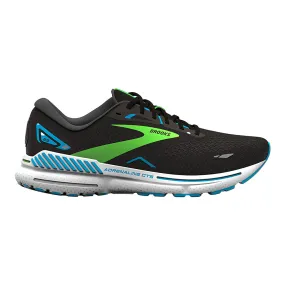 Men's Brooks Adrenaline GTS 23, Black/Hawaiian Ocean/Green, 8 2E Wide