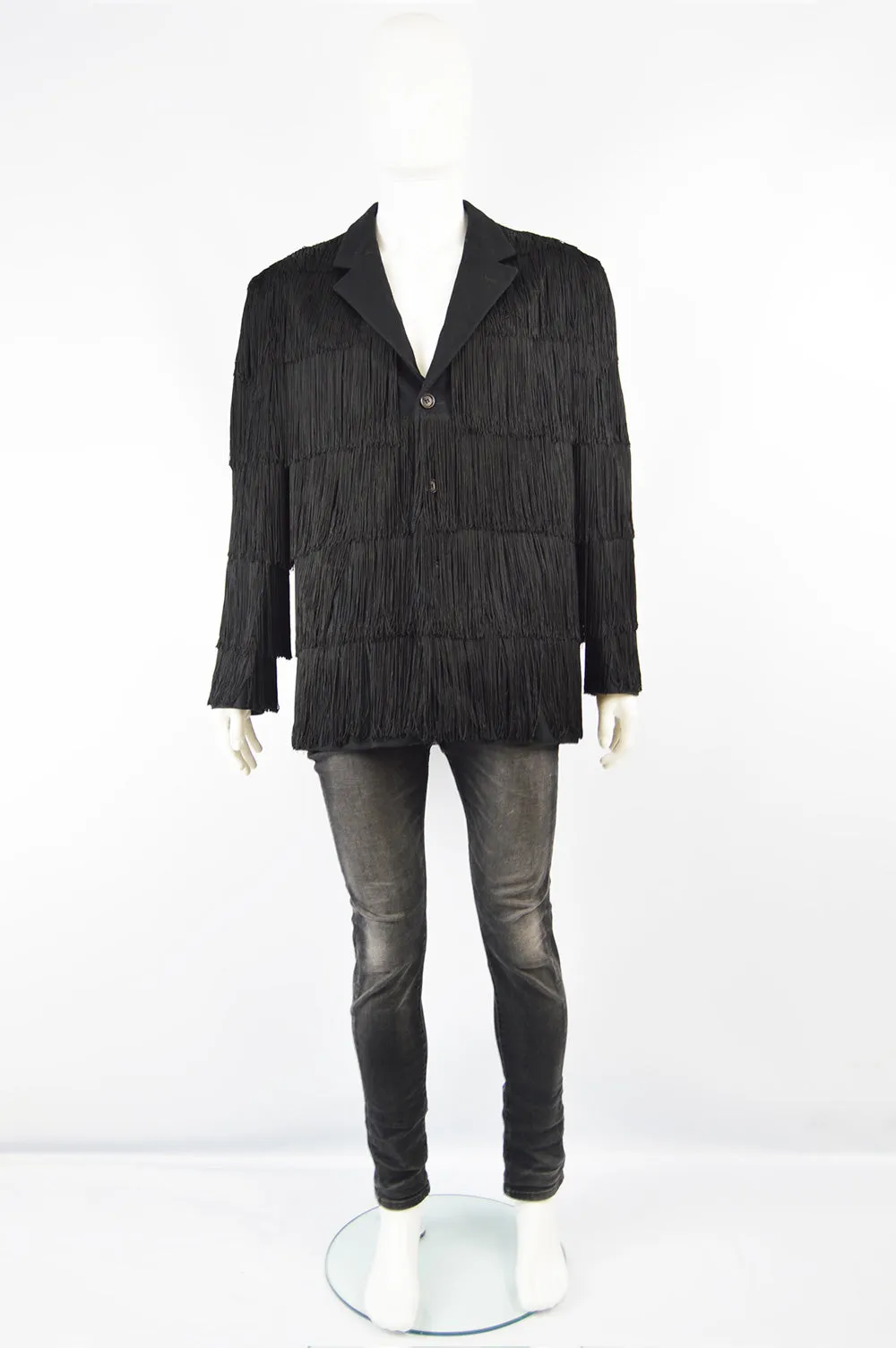 Men's Vintage Fringed Blazer Jacket, 1990s