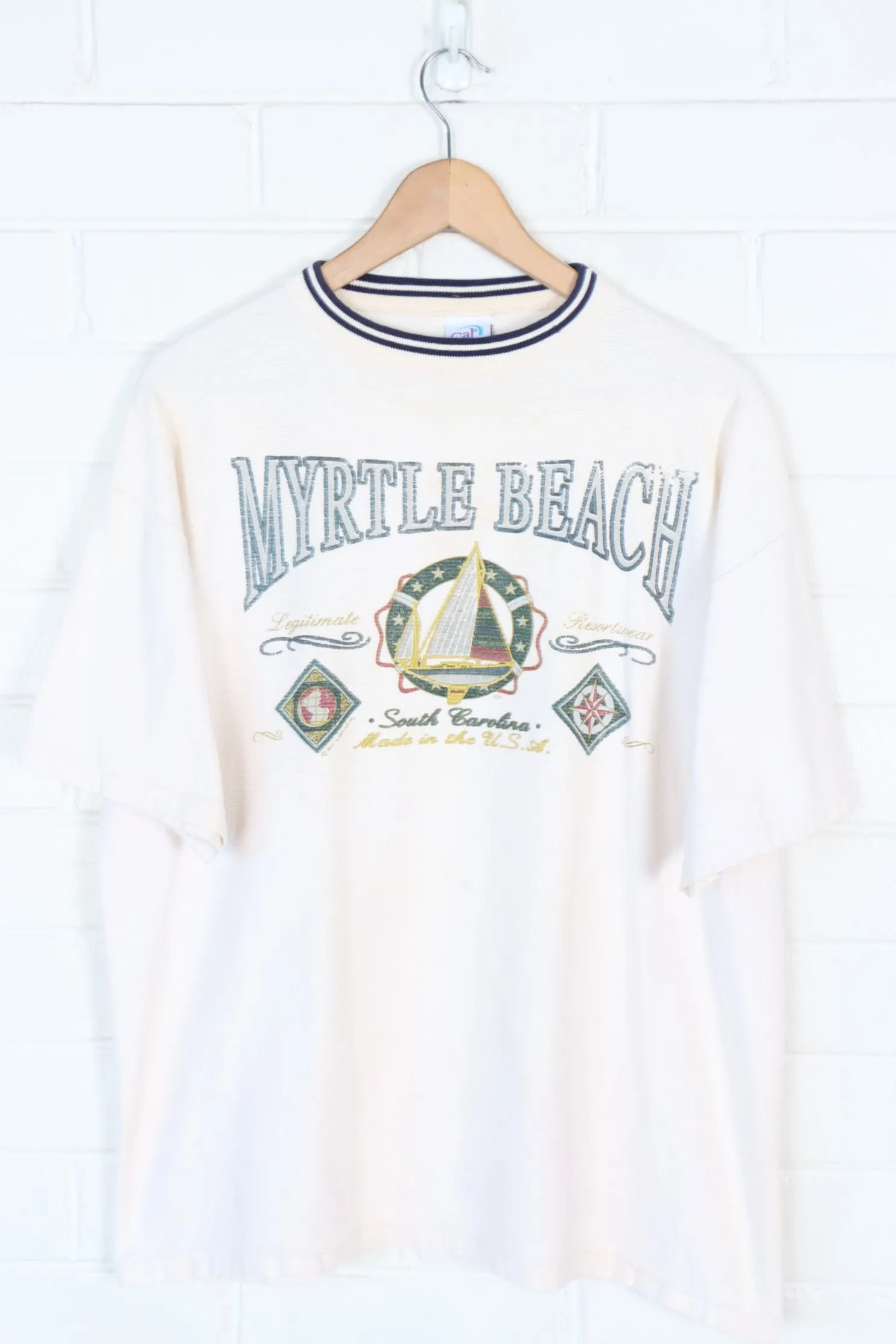 Myrtle Beach Yacht Textured Destination USA Made  T-Shirt  (XL)