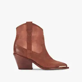 NASHE BOOTIES CHOCOLATE LEATHER - re:vita