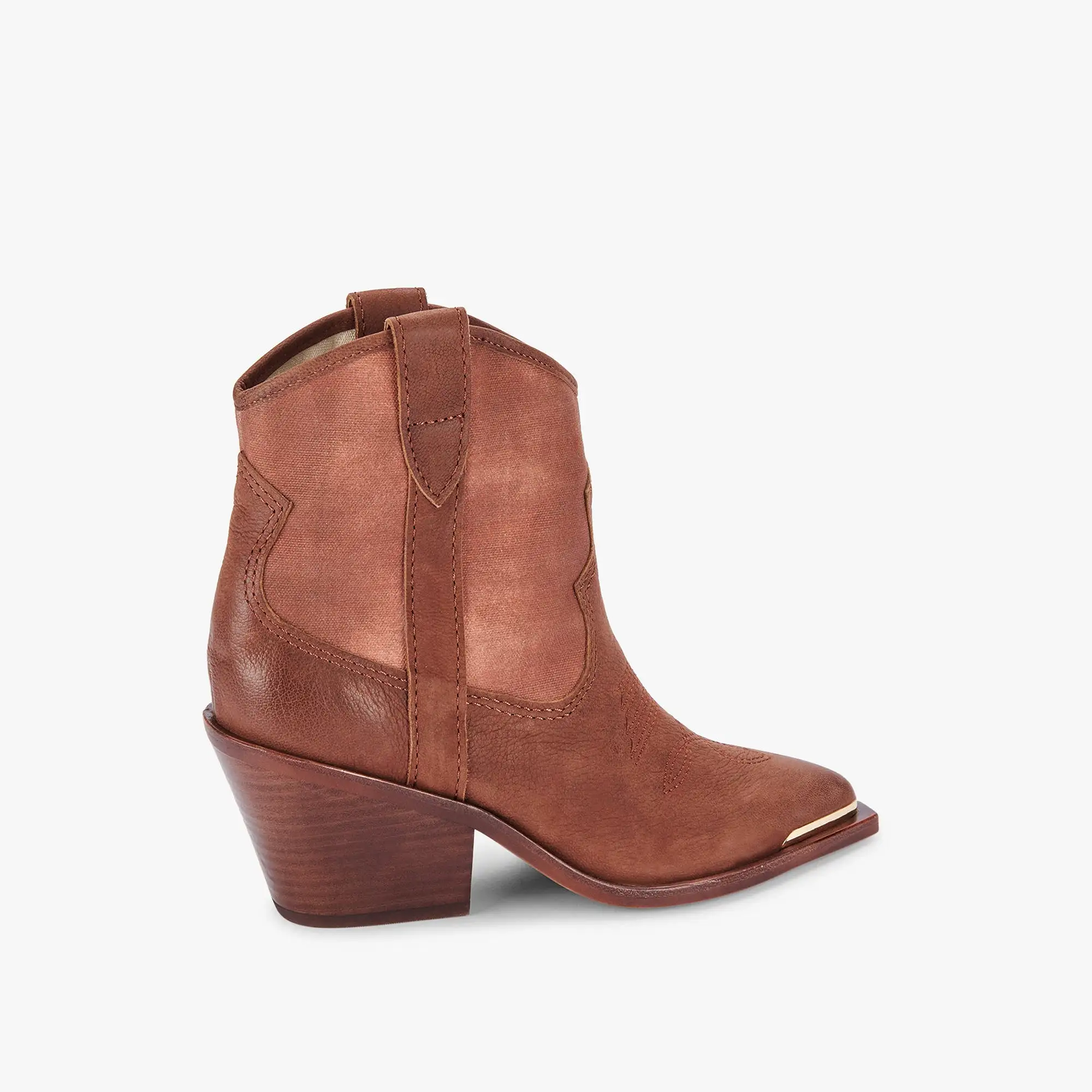 NASHE BOOTIES CHOCOLATE LEATHER - re:vita