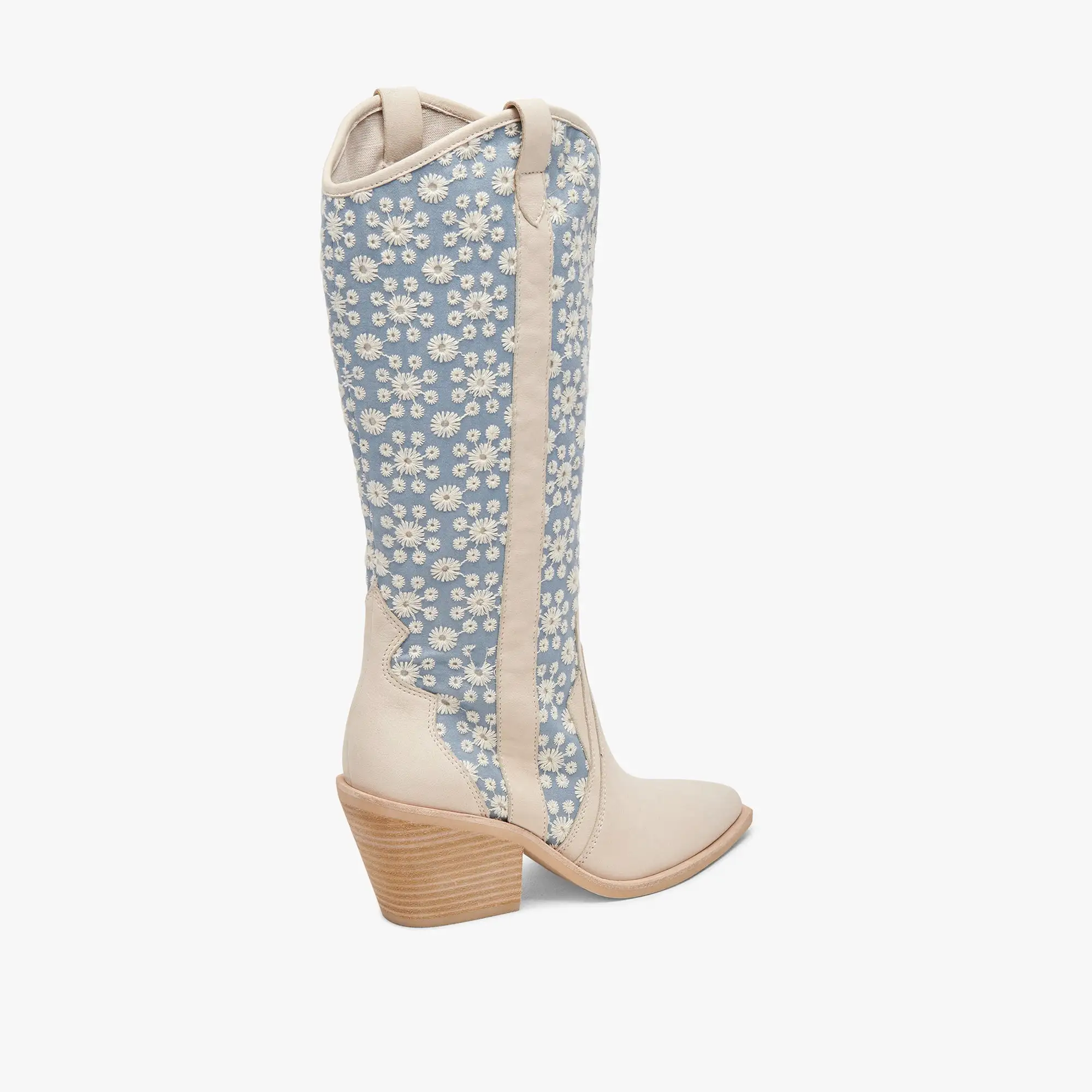 NAVENE BOOTS BLUE FLORAL FABRIC