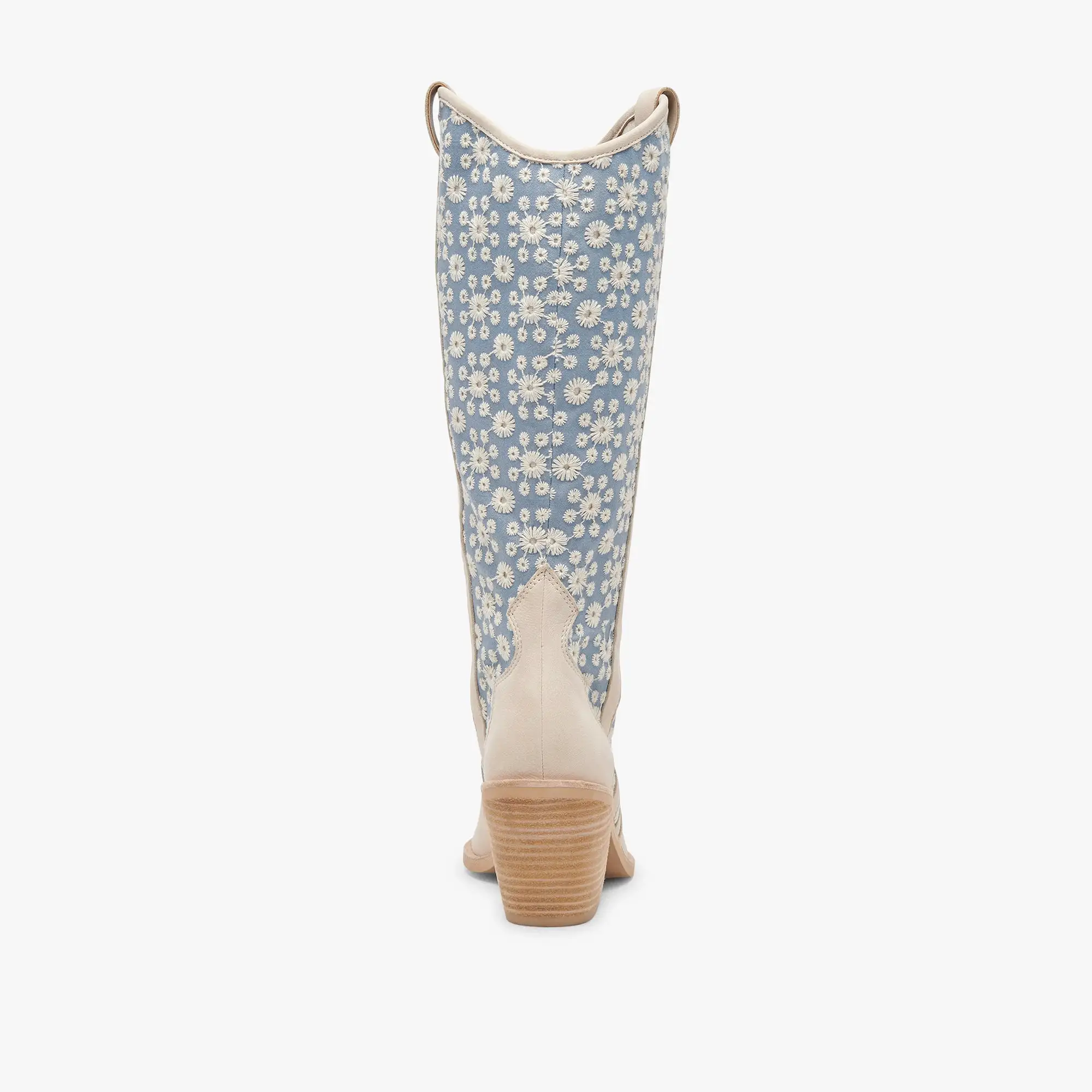 NAVENE BOOTS BLUE FLORAL FABRIC