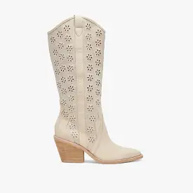 NAVENE BOOTS OATMEAL FLORAL EYELET