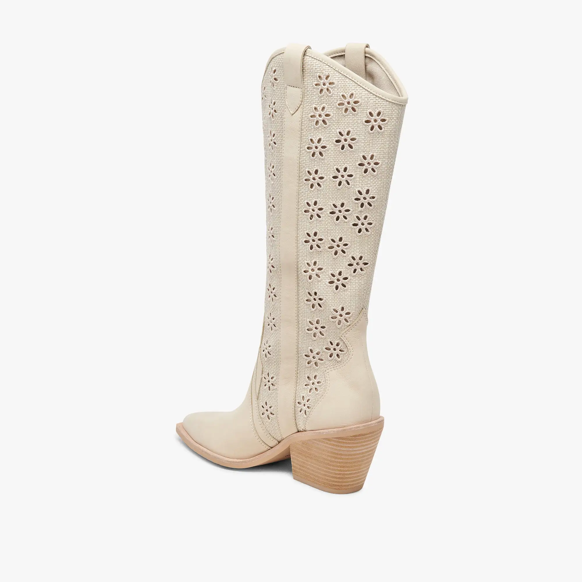 NAVENE BOOTS OATMEAL FLORAL EYELET