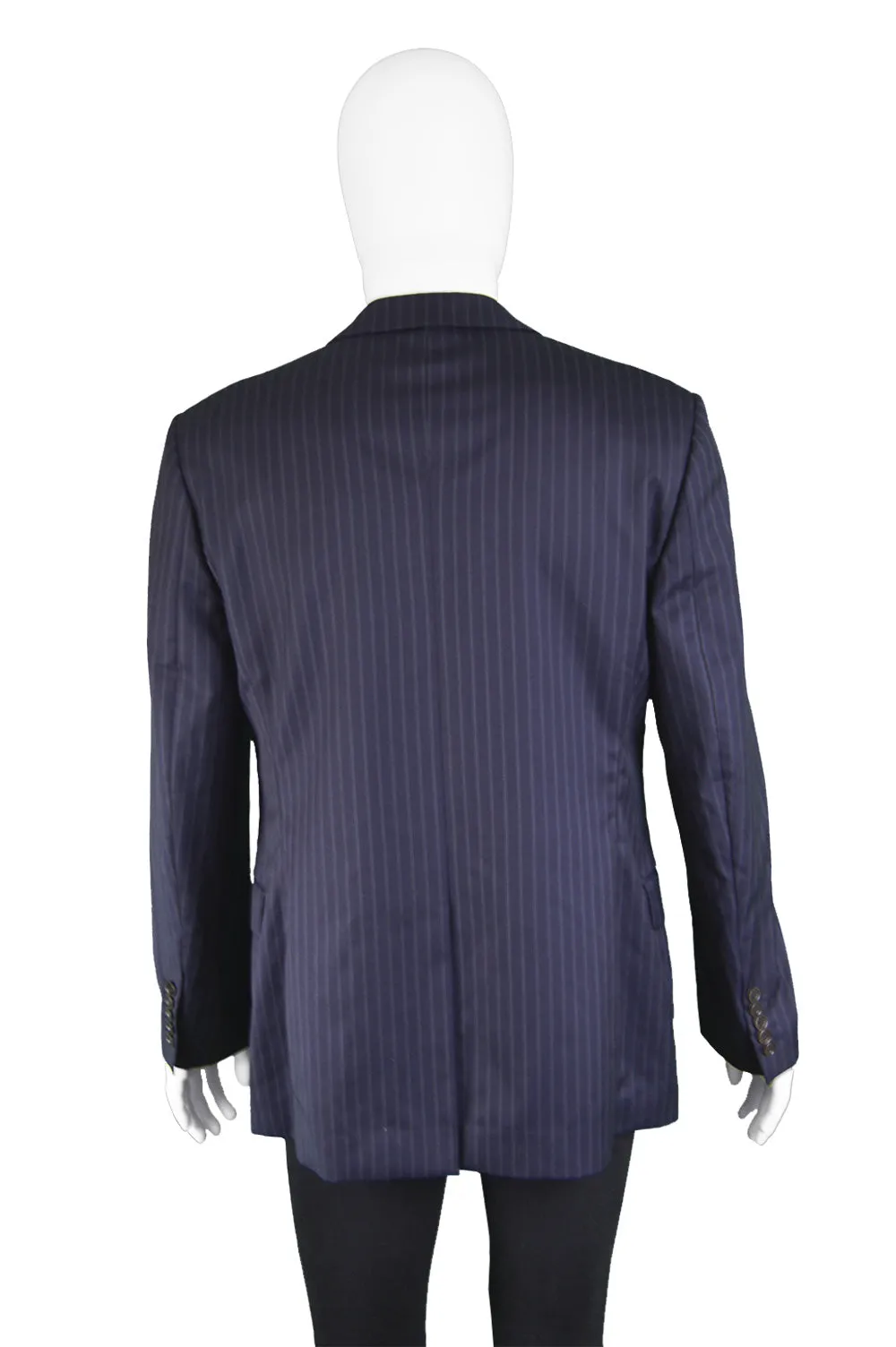 Navy Pinstripe Blazer Jacket, 2000s