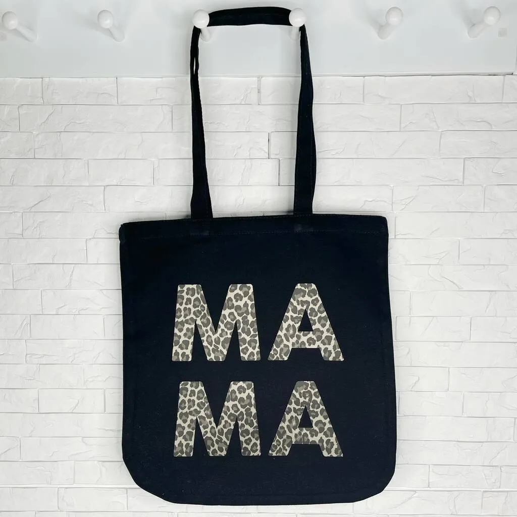 New Mama Leopard Print Tote Bag