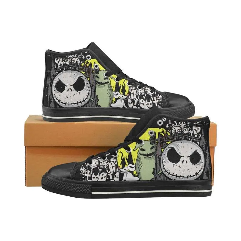 Nightmare Before Christmas Jack Skellington Halloween Fan High Top Shoes Converse Style High Top Sneakers