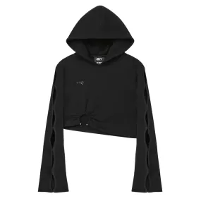 OHT X NERDY WOMEN'S BLACK CROPPED HOODIE