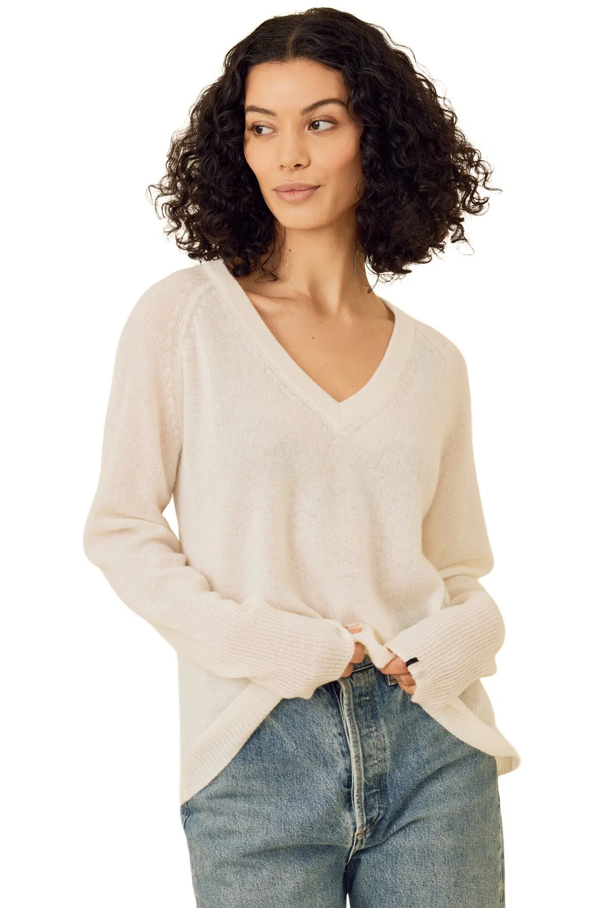 One Grey Day Sloane V-neck Sweater