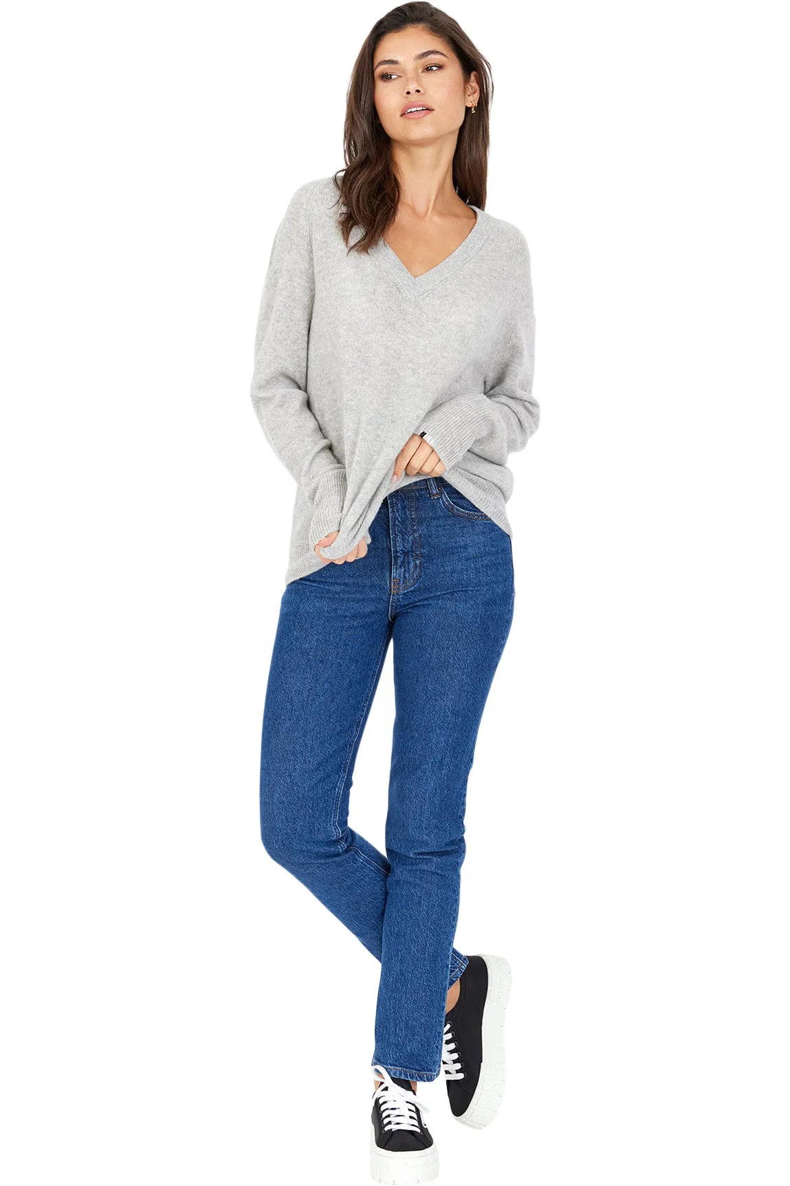 One Grey Day Sloane V-neck Sweater