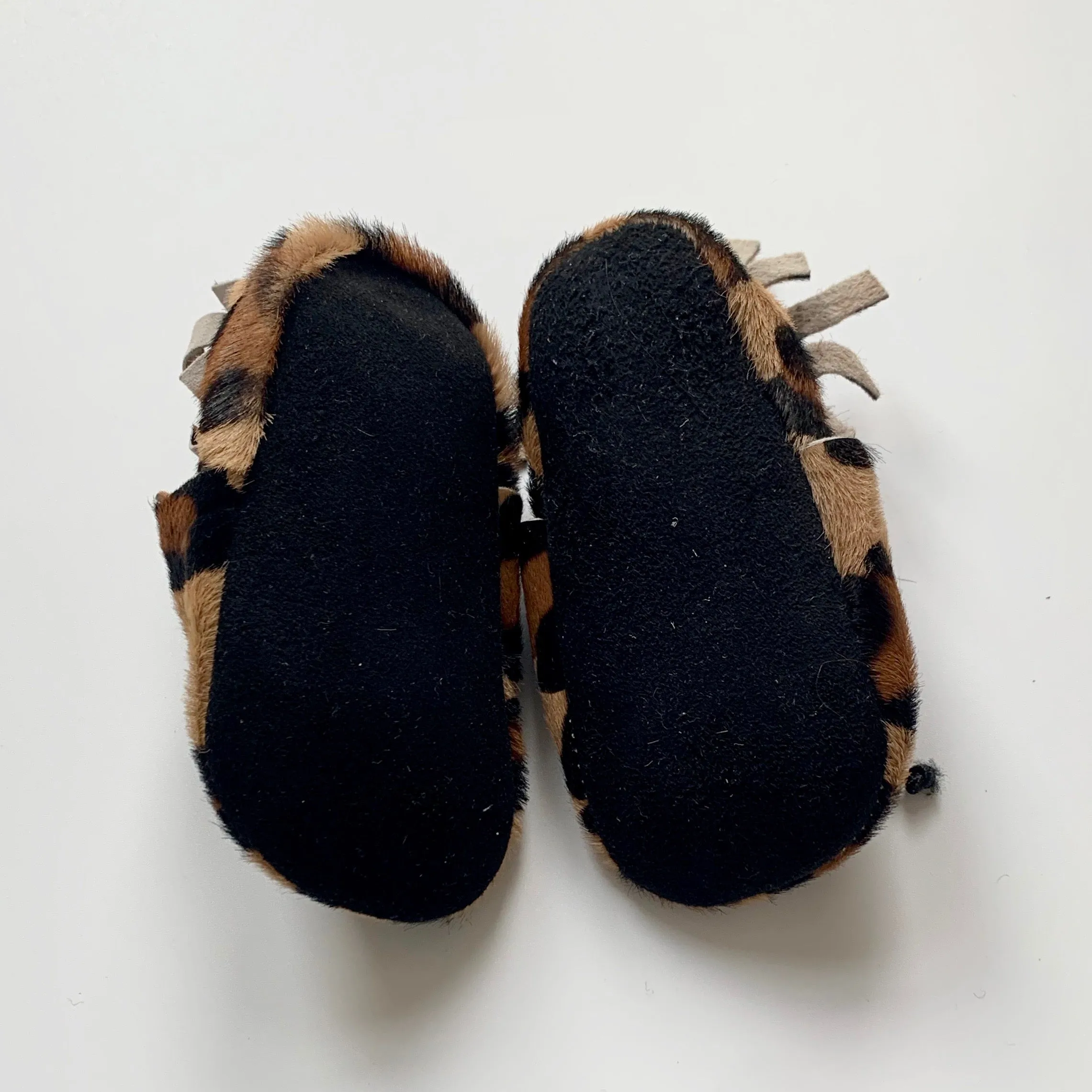 Pepa & Co Faux Ponyhair Suede Fringed Moccasins: 12-18 Months