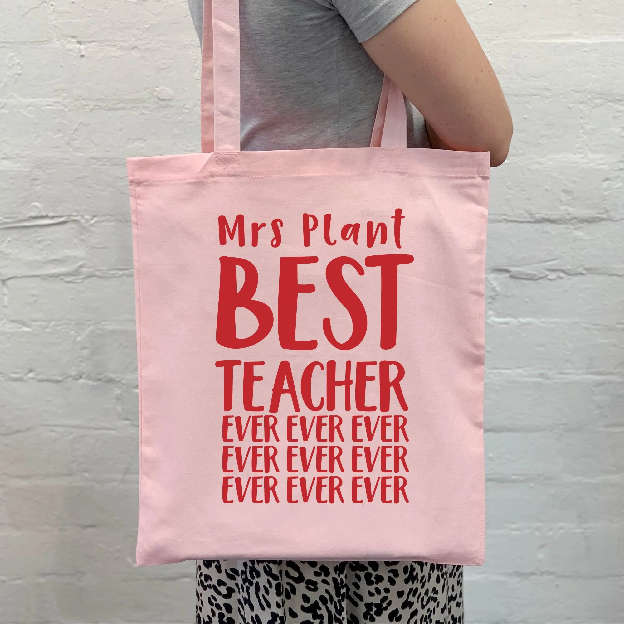 Personalised Best Teacher Ever Tote Bag