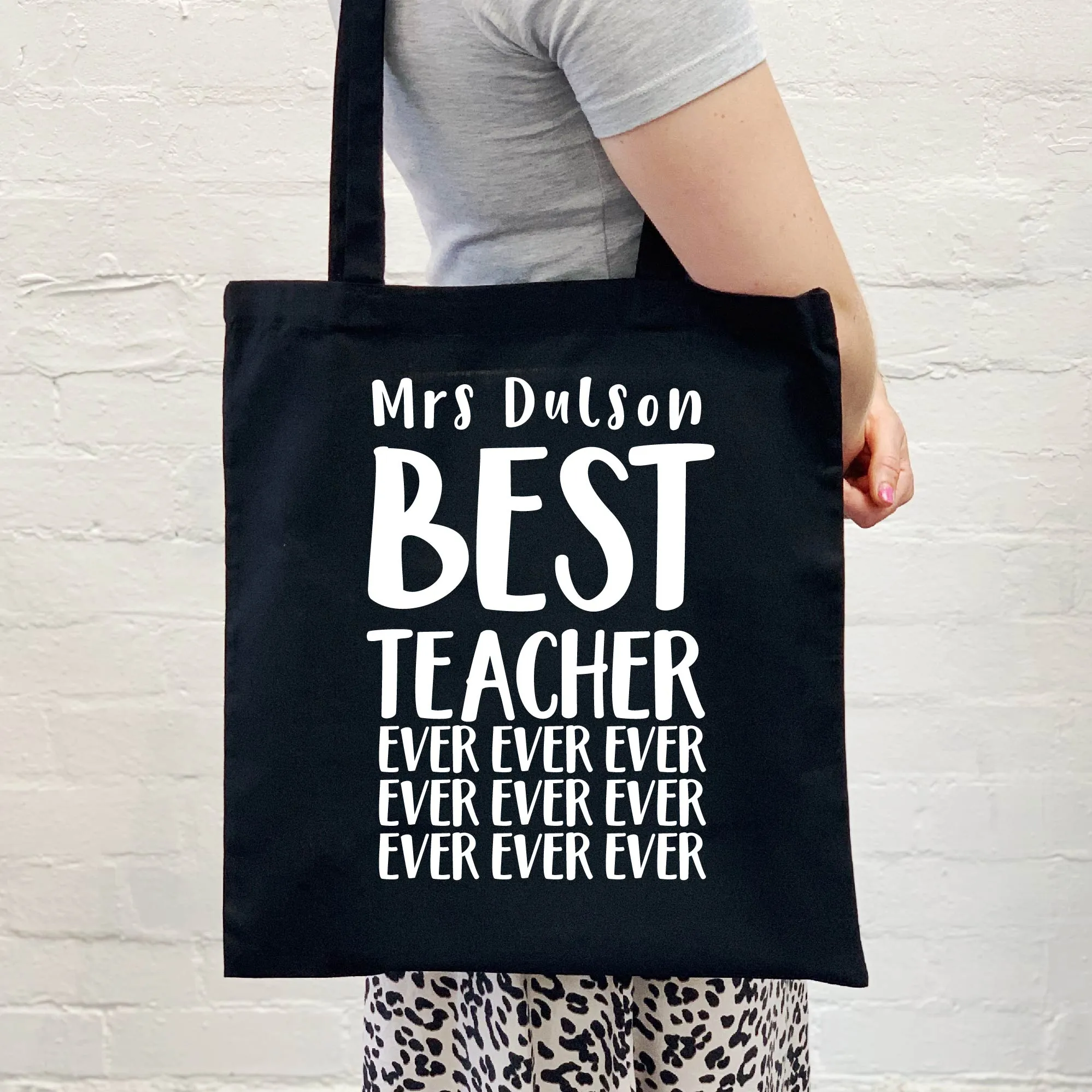 Personalised Best Teacher Ever Tote Bag