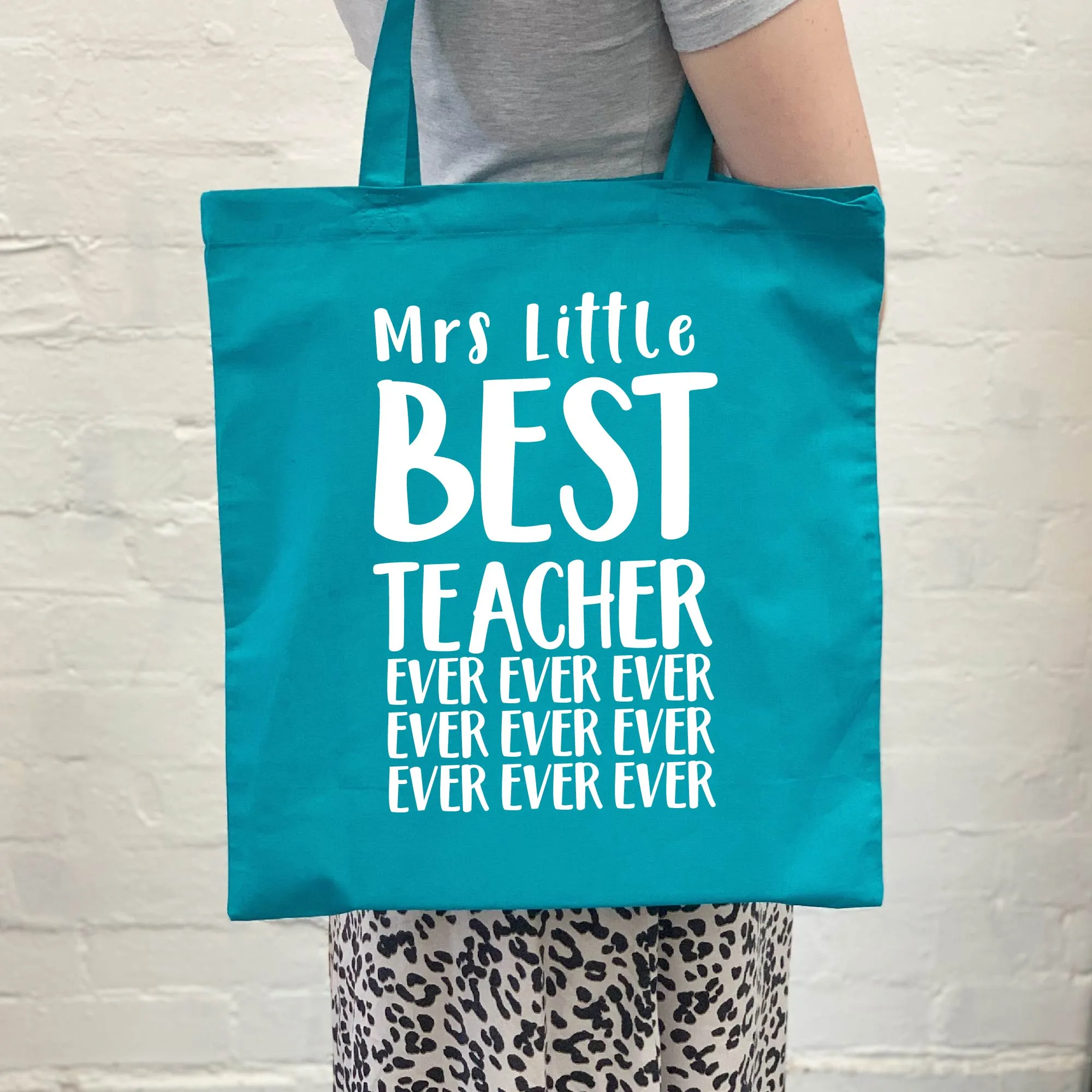 Personalised Best Teacher Ever Tote Bag