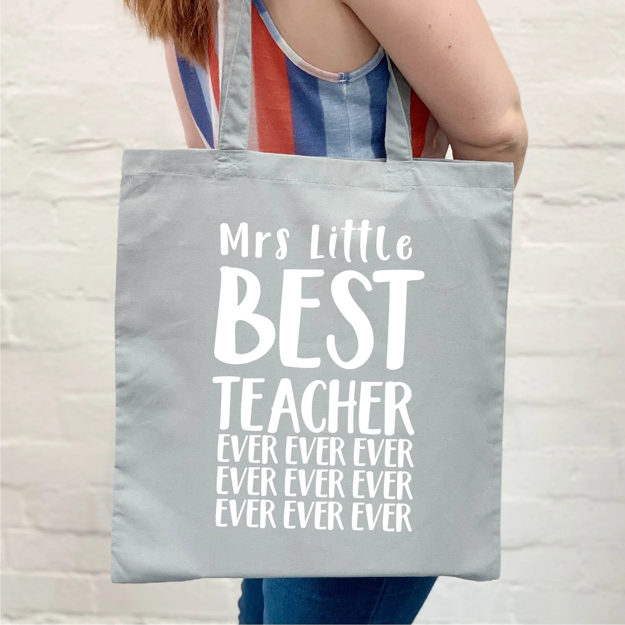 Personalised Best Teacher Ever Tote Bag