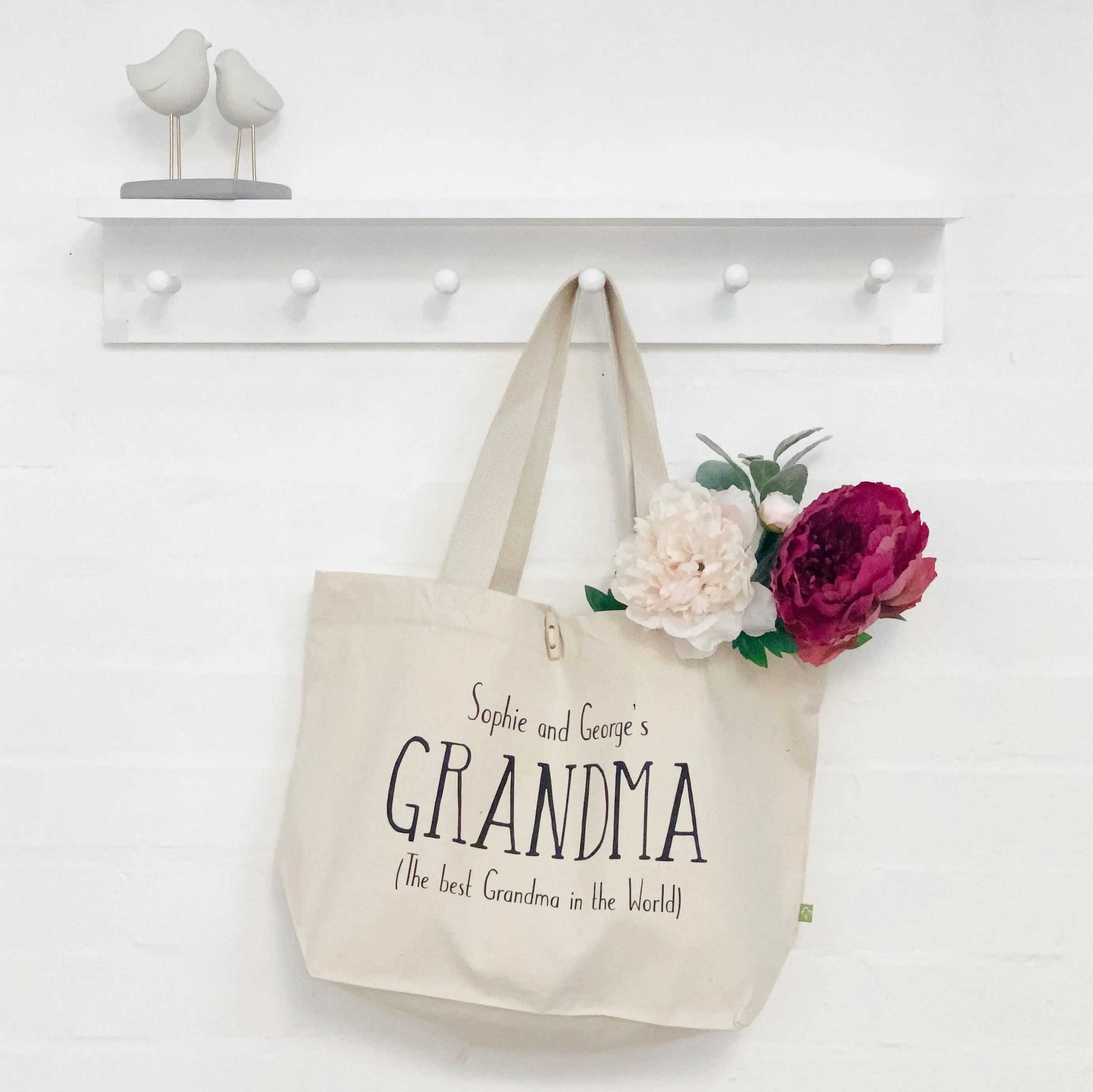 Personalised Organic Cotton Tote Bag For Grandma