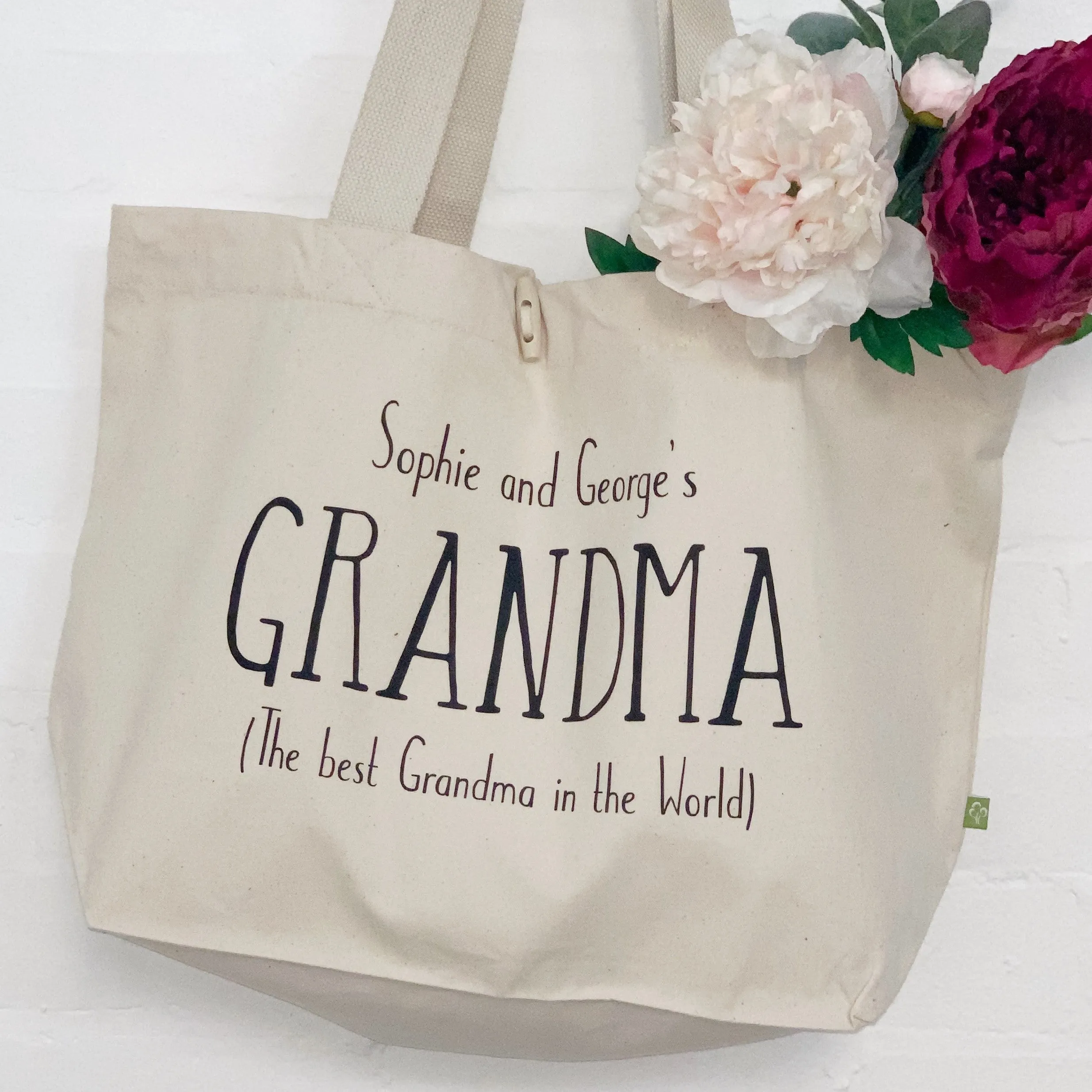 Personalised Organic Cotton Tote Bag For Grandma