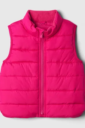 Pink Cold Control Sleeveless Puffer Gilet Jacket (6mths-5yrs)