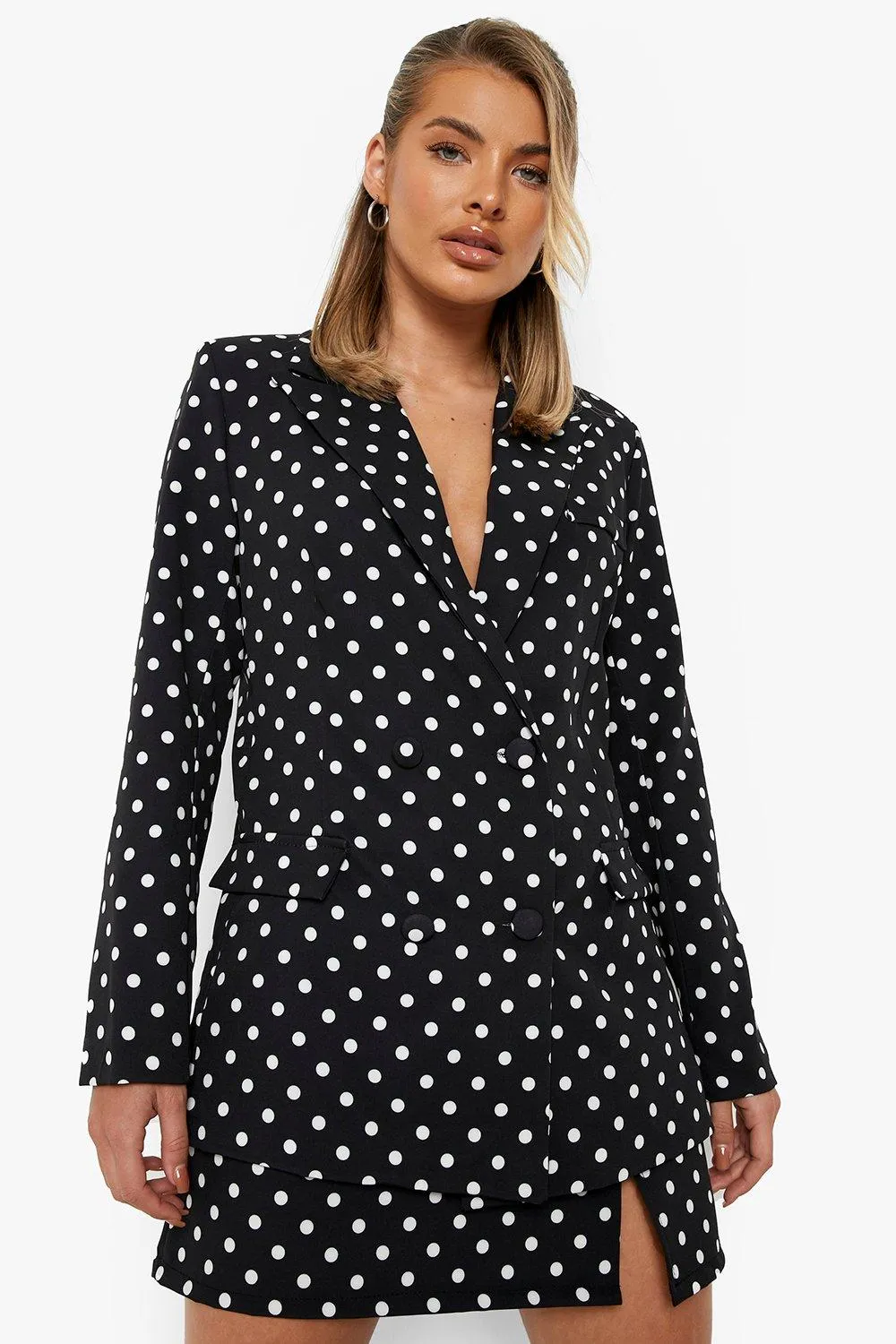 Polka Dot Tailored Blazer