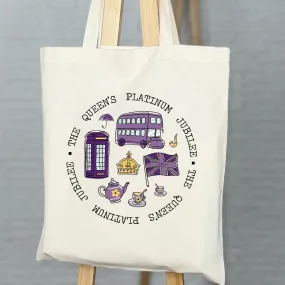 Queen's Platinum Jubilee Illustrated Tote Bag