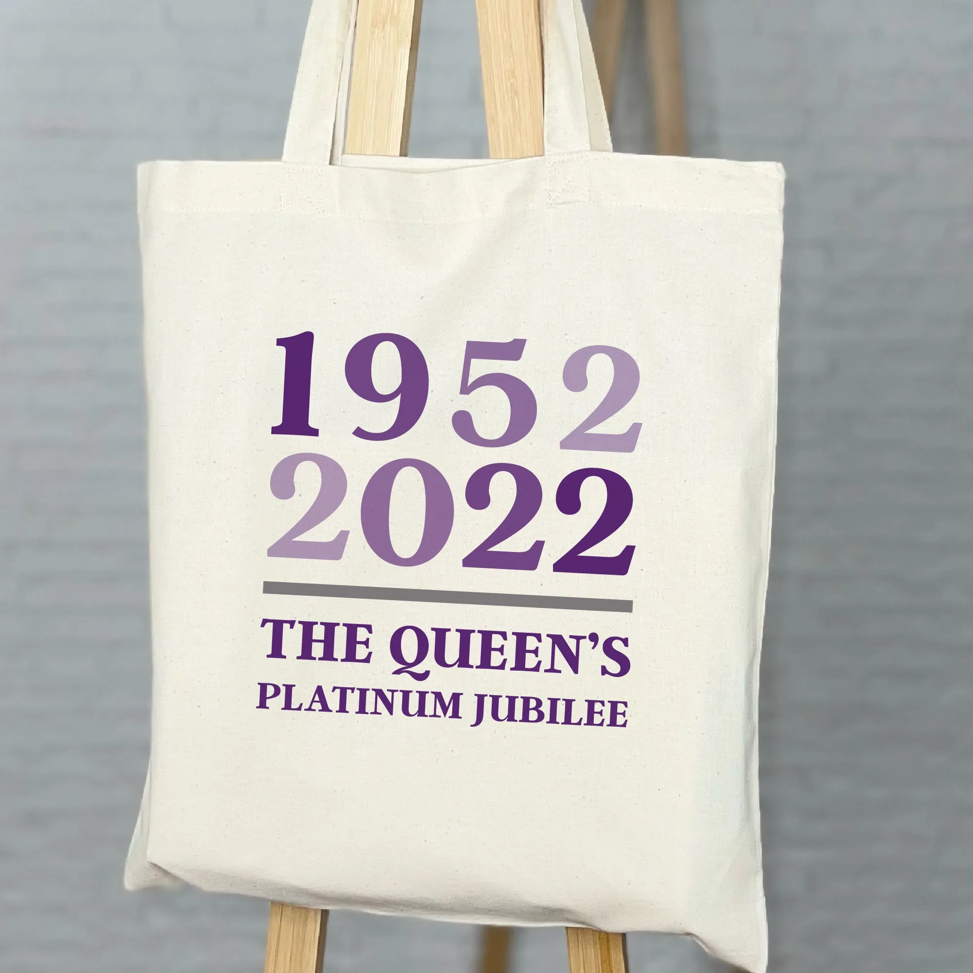 Queen's Platinum Jubilee Year Block Tote Bag