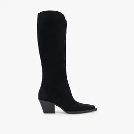 RAJ WIDE CALF BOOTS ONYX SUEDE