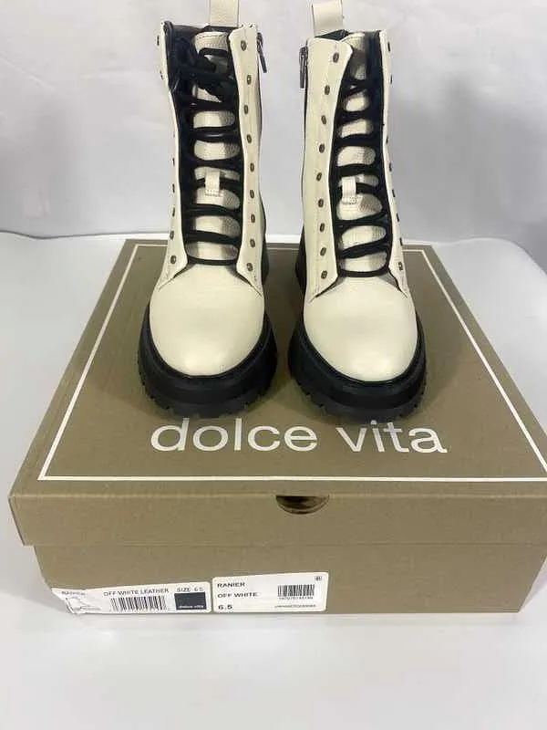 RANIER BOOTS OFF WHITE LEATHER - re:vita