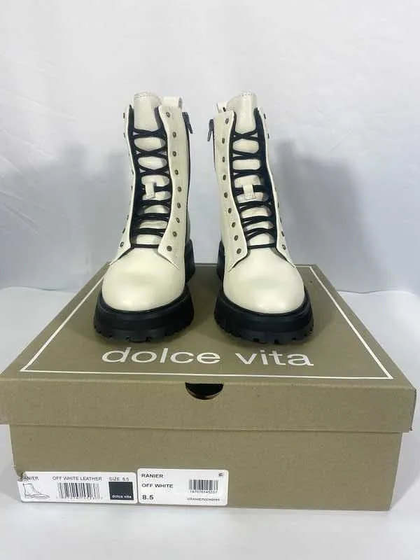 RANIER BOOTS OFF WHITE LEATHER - re:vita