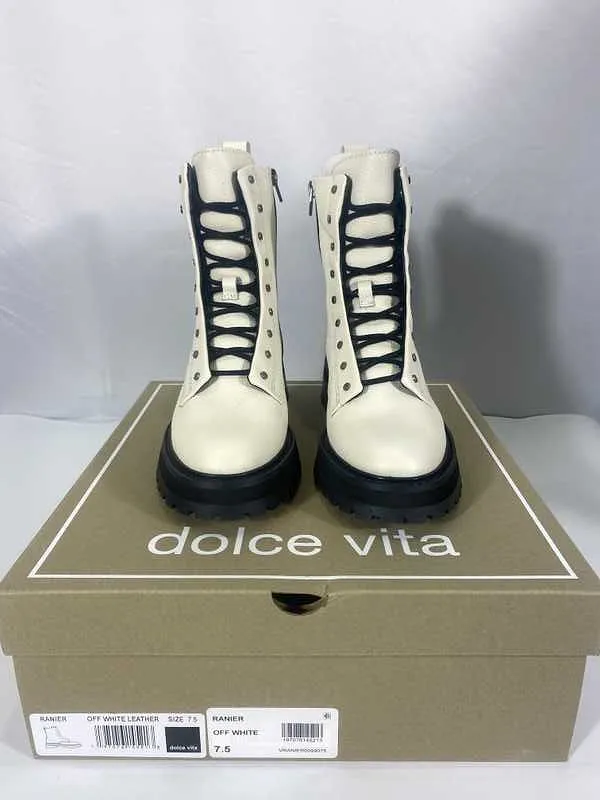 RANIER BOOTS OFF WHITE LEATHER - re:vita