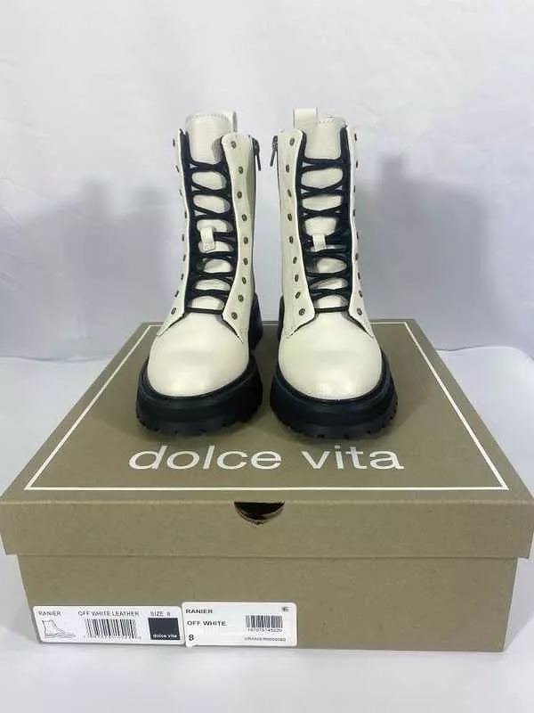 RANIER BOOTS OFF WHITE LEATHER - re:vita