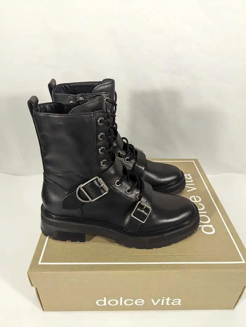 RONSON BOOTS BLACK LEATHER - re:vita