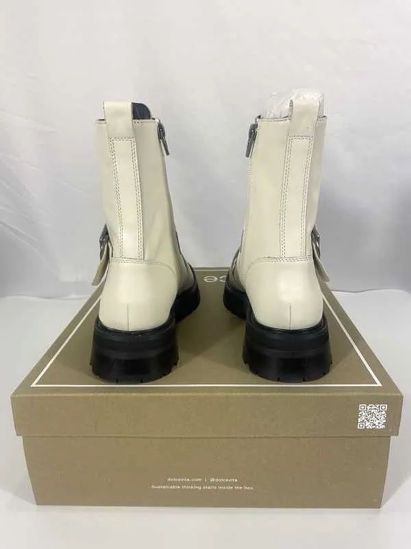 RONSON BOOTS OFF WHITE LEATHER - re:vita