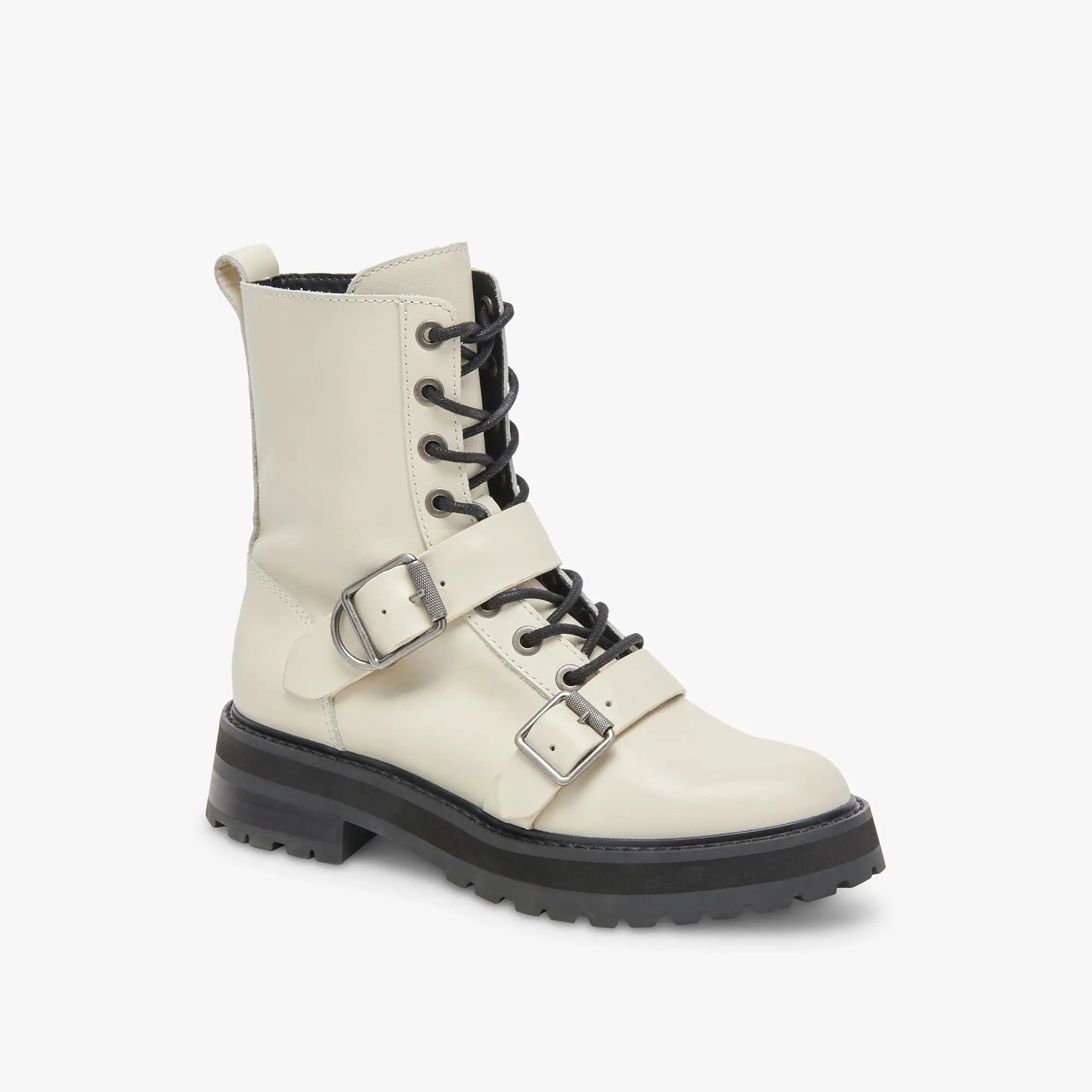 RONSON BOOTS OFF WHITE LEATHER - re:vita