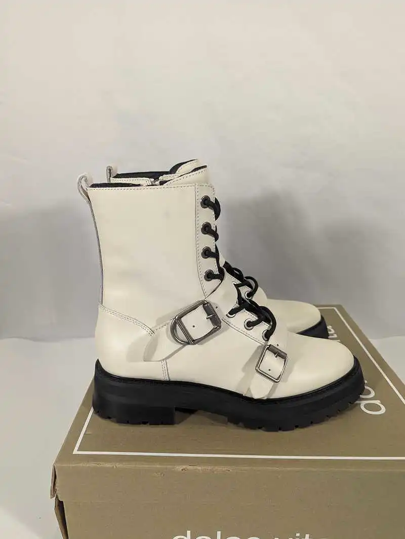 RONSON BOOTS OFF WHITE LEATHER - re:vita