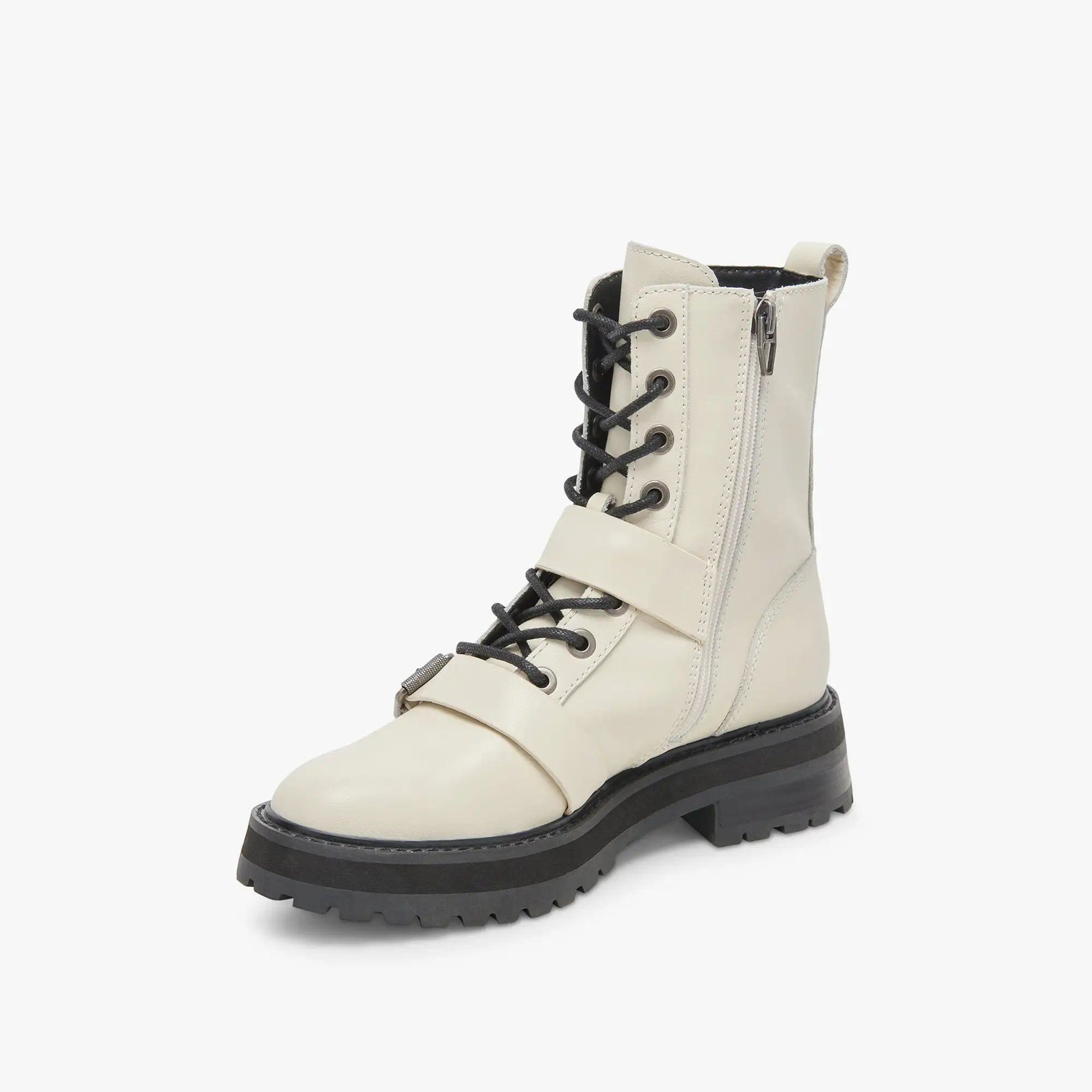 RONSON BOOTS OFF WHITE LEATHER - re:vita