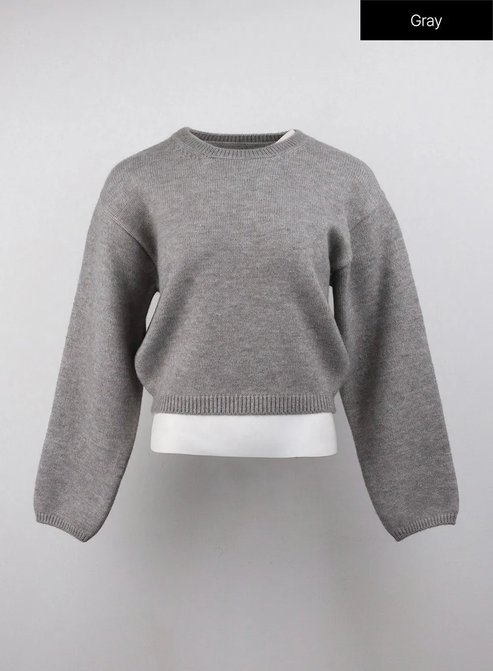 Round Neck Knitted Long Sleeve Sweater OJ415