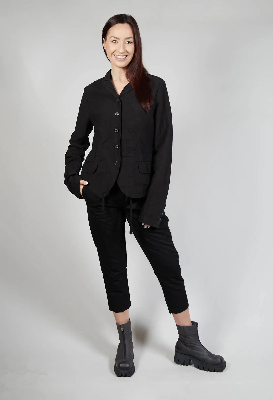 Rumpled Jacket in Black Black