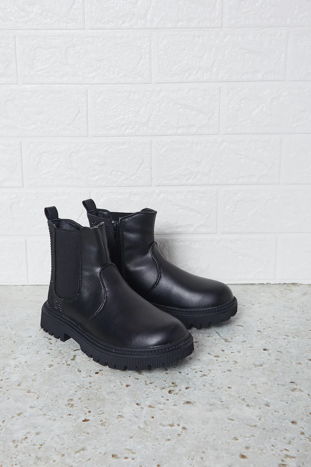 Senior Girls Black Chelsea Boots