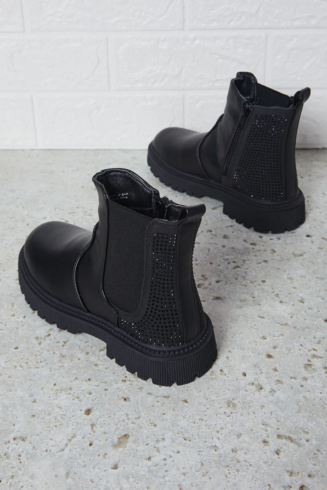 Senior Girls Black Chelsea Boots