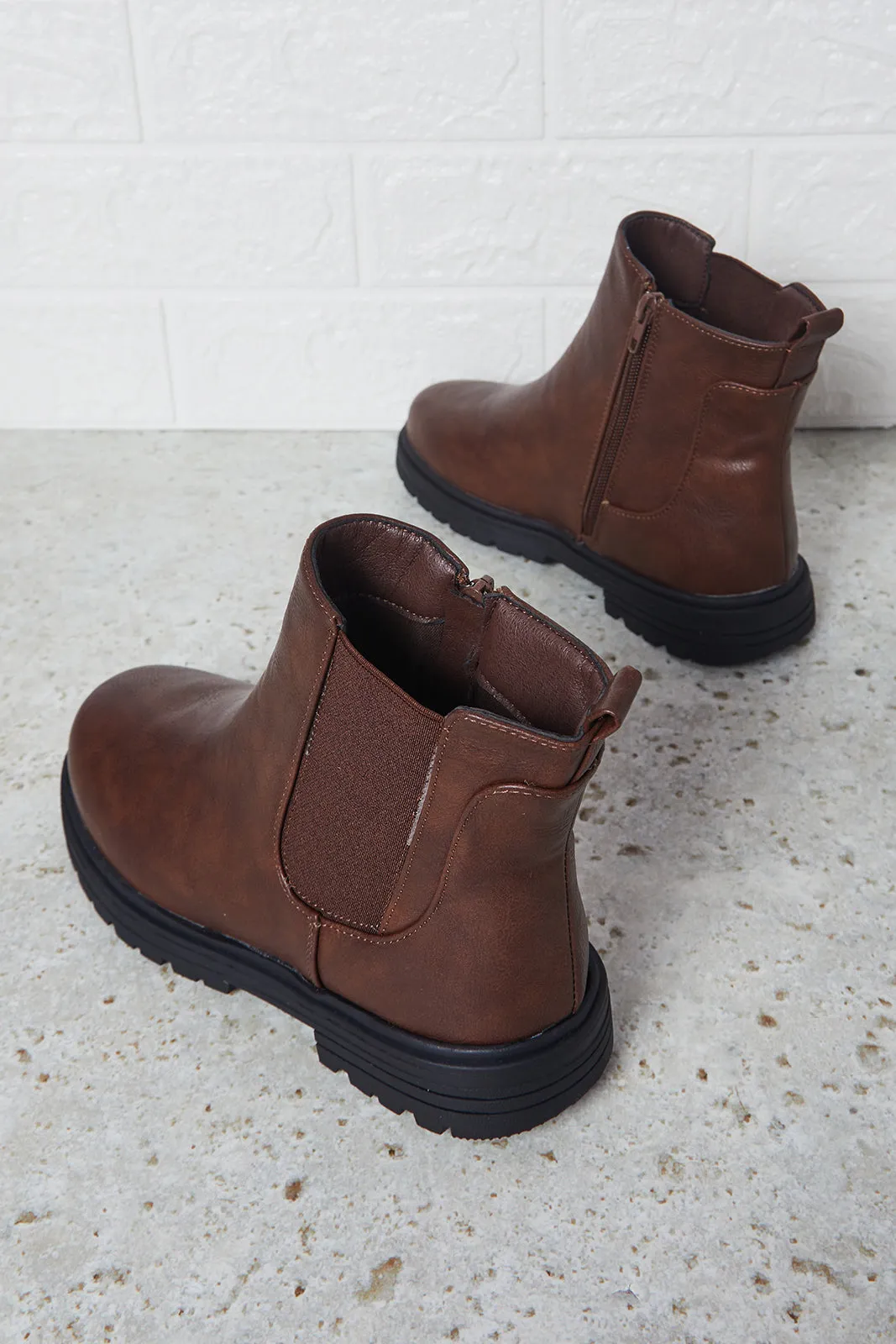 Senior Girls Brown Chelsea Boots