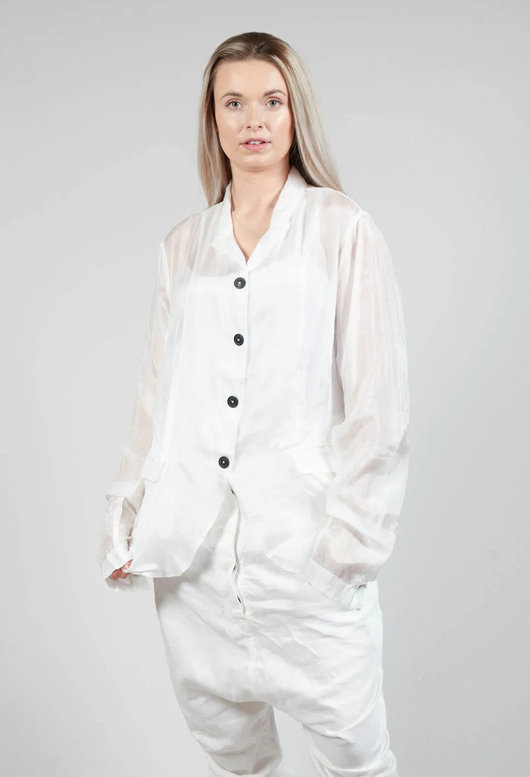 Silk Crease Jacket in Starwhite