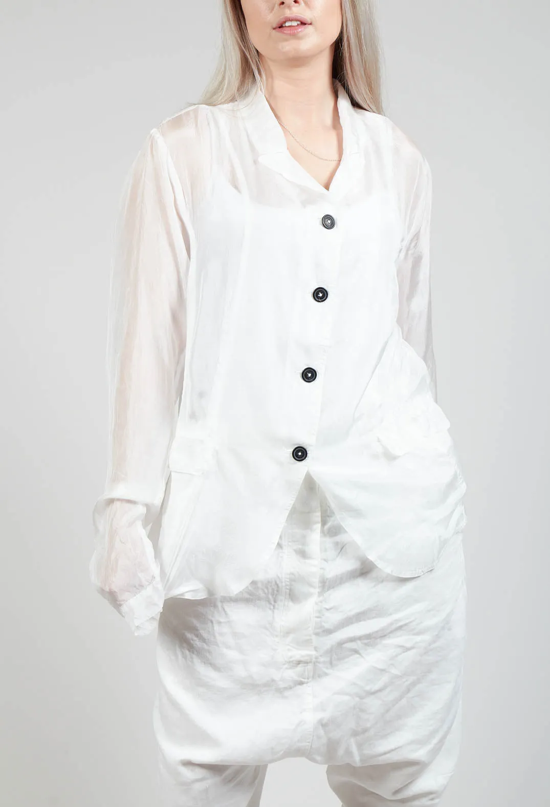 Silk Crease Jacket in Starwhite