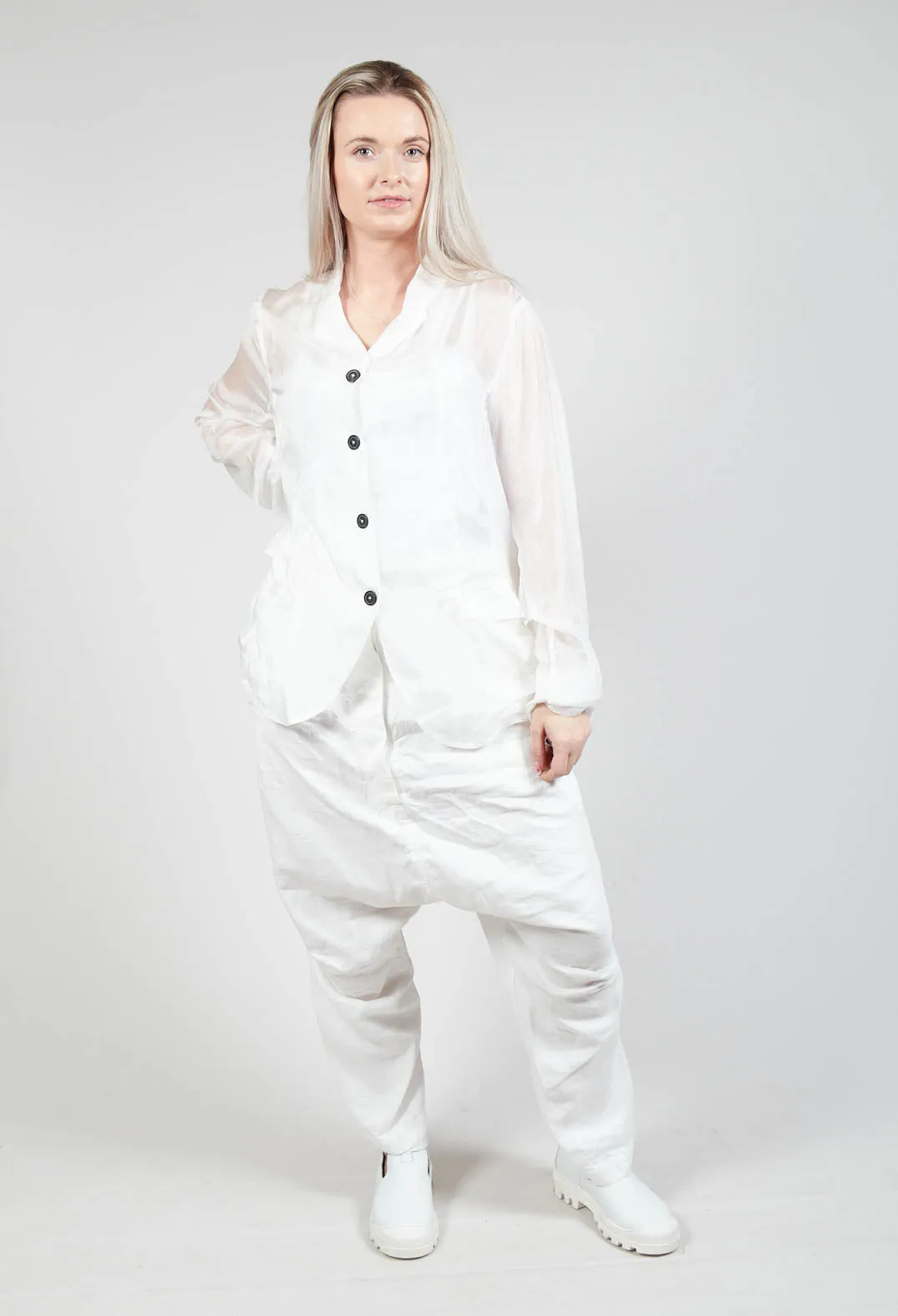 Silk Crease Jacket in Starwhite