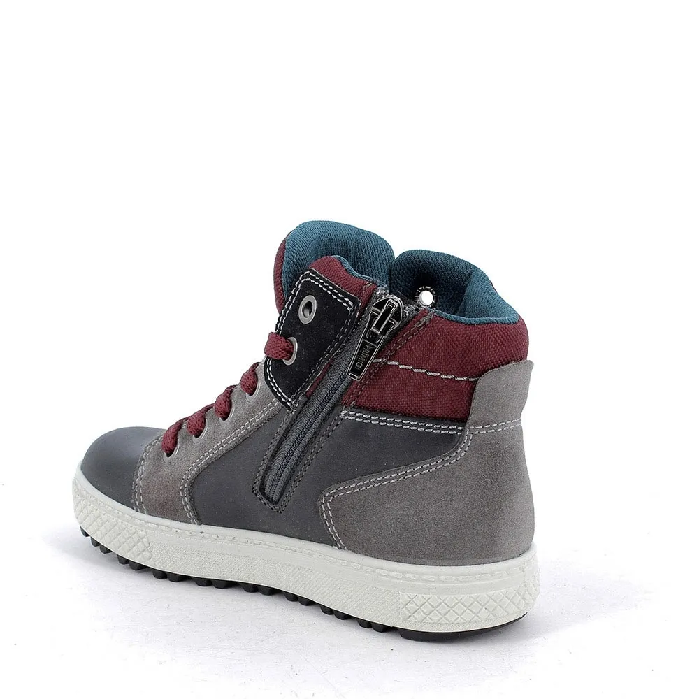 SNEAKER PRIMIGI BAMBINO ANTRACITE BORDO' 8392522 tg.28/29